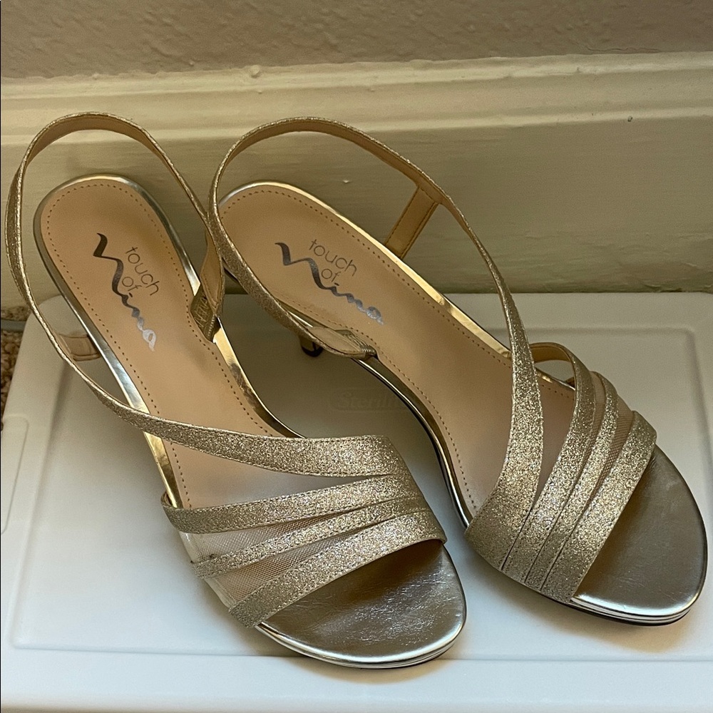 Touch of Nina Glittering Gold Heels